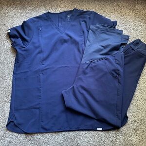 Navy Blue Scrub Set Large Maternity